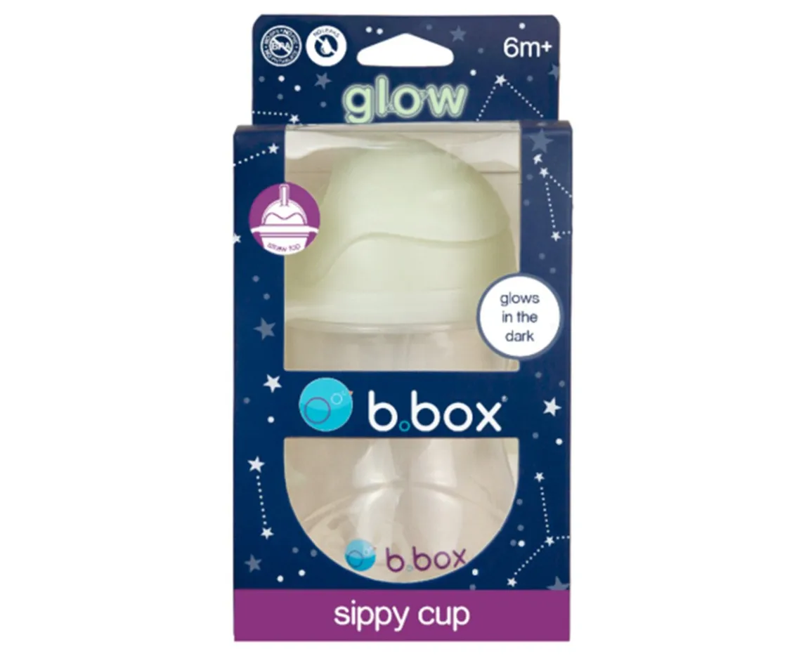 b.box Taza Con Pajita Flexible Brilla en la Oscuridad^ Vasos Antiderrame