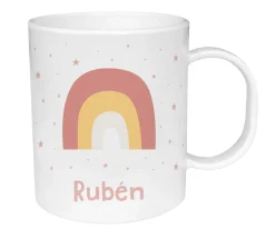Tutete Taza de Plástico Personalizada Arcoíris Rosa
