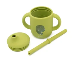Sassi Taza de Silicona con Pajita Dinosaurio 120ml