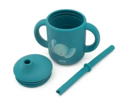 Sassi Taza de Silicona con Pajita Elefante 120ml