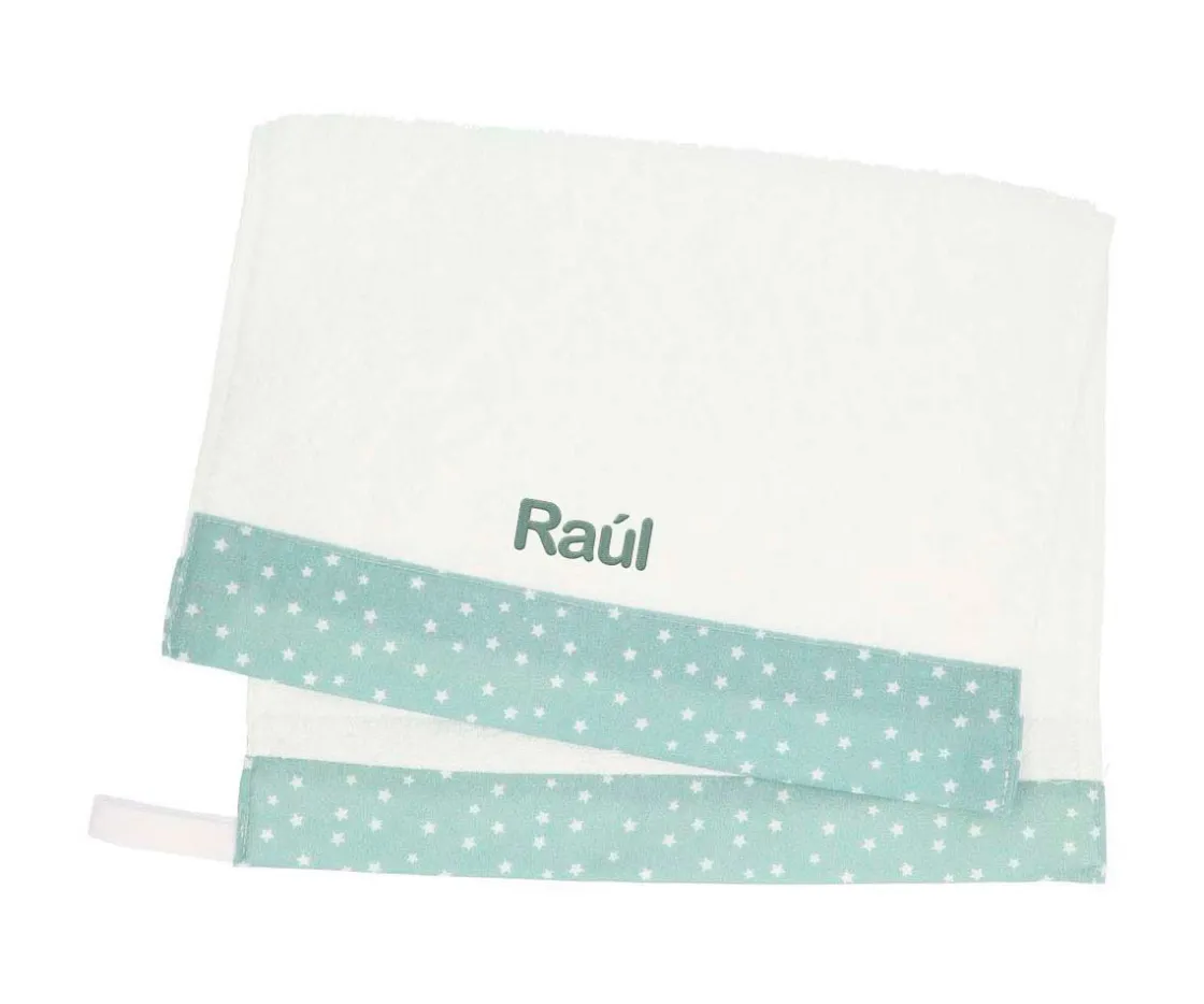 Cristina de Jos'h Toalla Guardería Mini Star Verde Personalizable^ Toallas De Guardería