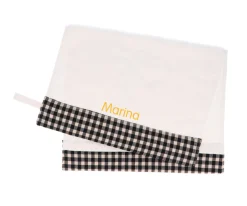 Cristina de Jos'h Toalla Guardería Vichy Negro Personalizable^ Toallas De Guardería
