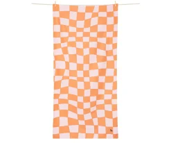 Niños Dock & Bay Toalla Playa Extra Large Microfibra Summer Check Naranja Personalizable