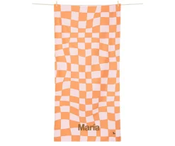 Niños Dock & Bay Toalla Playa Extra Large Microfibra Summer Check Naranja Personalizable