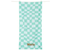 Dock & Bay Toalla Playa Large Microfibra Summer Check Verde Personalizable