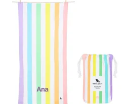 Niños Dock & Bay Toalla Playa Large Microfibra Summer Rainbow Pastel Personalizable