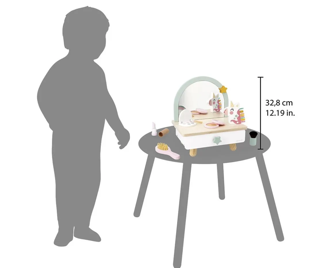 Niños Janod Tocador de Madera Unicornio