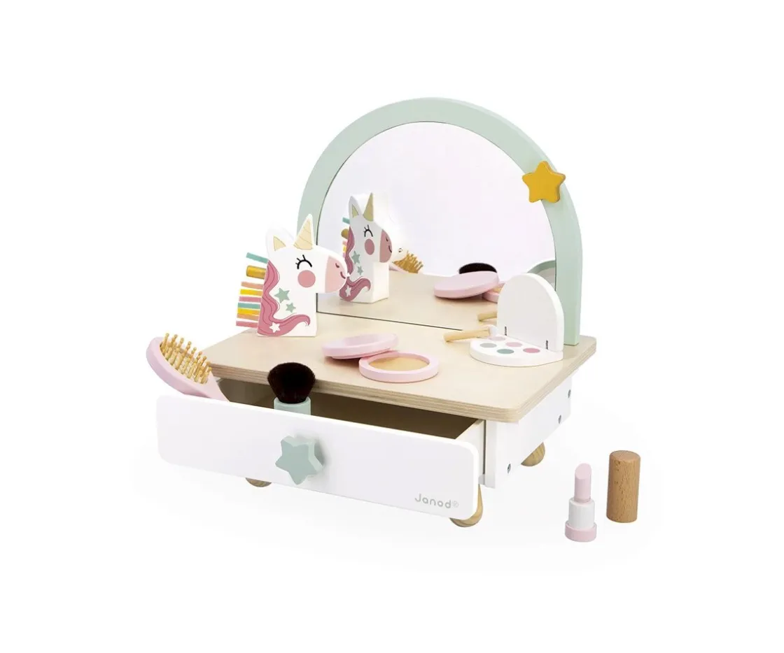 Niños Janod Tocador de Madera Unicornio