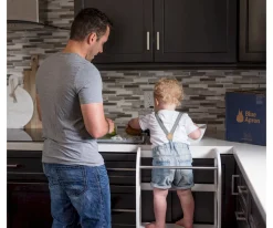 Ettetete Torre Aprendizaje Montessori Mesa y Silla Blanco/Plateado^Niños Juguetes Montessori