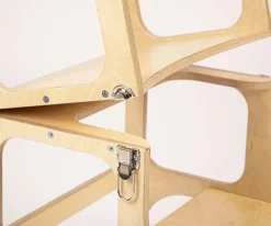 Ettetete Torre Aprendizaje Montessori Mesa y Silla Natural / Plateado