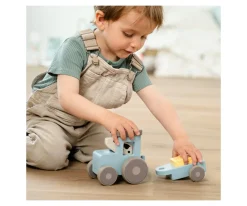 Niños Done by Deer Tracto de Madera Tiny Farm Dotti Azul