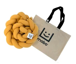 Mobo Trenza Protector Algodón Mostaza 180 cm^ Ropa De Cuna Y Cama