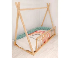 Mobo Trenza Protector de Cuna Lino Natural 180 cm^ Ropa De Cuna Y Cama