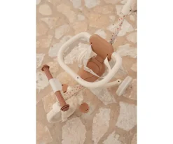 Niños Little Dutch Triciclo con Barra 4 en 1 Blanco Flores