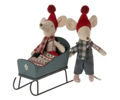 Maileg Trineo Ratón Verde