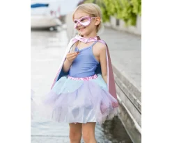 Great Pretenders Tutú, Capa y Máscara Super-Duper Metallic Pink/Light Blue 4-6 años^Niños Disfraces Para Niños
