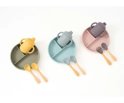 Olmitos Vajilla 5 Piezas Silicona Blue^ Baby Led Weaning