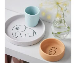 Done by Deer Vajilla de Silicona Elphee Verde/Mostaza/Azul^ Vajilla Infantil