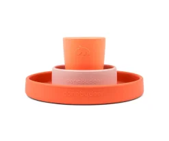 Done by Deer Vajilla de Silicona Happy Clouds Papaya^ Vajilla Infantil