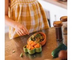 Niños Oli & Carol Vajilla Infantil Plato y Cuchara de Madera Cathy The Carrot