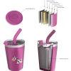Carl Oscar Vaso Termo Hermético con Pajita TEMP Tumbler Vaca Purple^ Comer Al Aire Libre