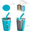 Carl Oscar Vaso Termo Hermético con Pajita TEMP Tumbler Jirafa Turquoise